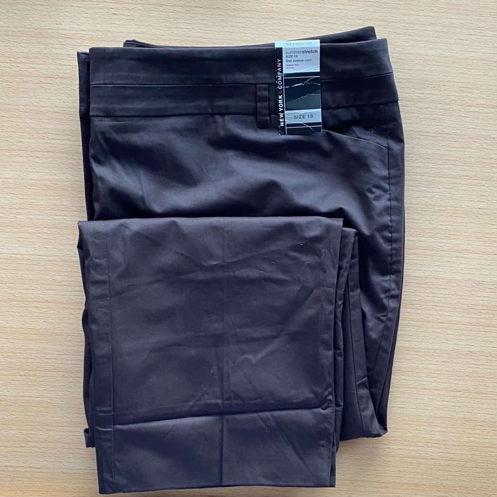 New York & Company Summer Stretch Size 18 Slim Leg Capri Pants In Espresso